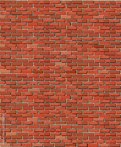 A vector illustration of an old red brick wall. Background texture. 