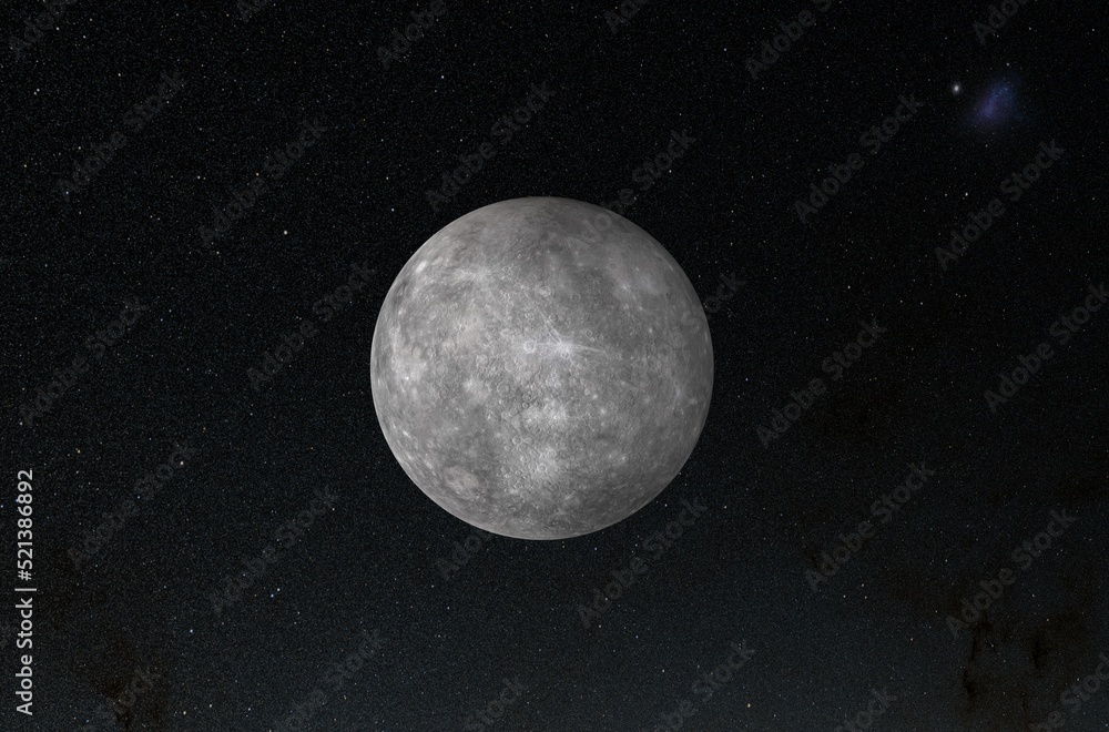 Fototapeta premium Mercury planet in the solar system - 3d illustration, closeup view