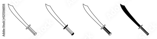 Sword icon vector set. saber illustration sign collection. weapon symbol. steel logo.
