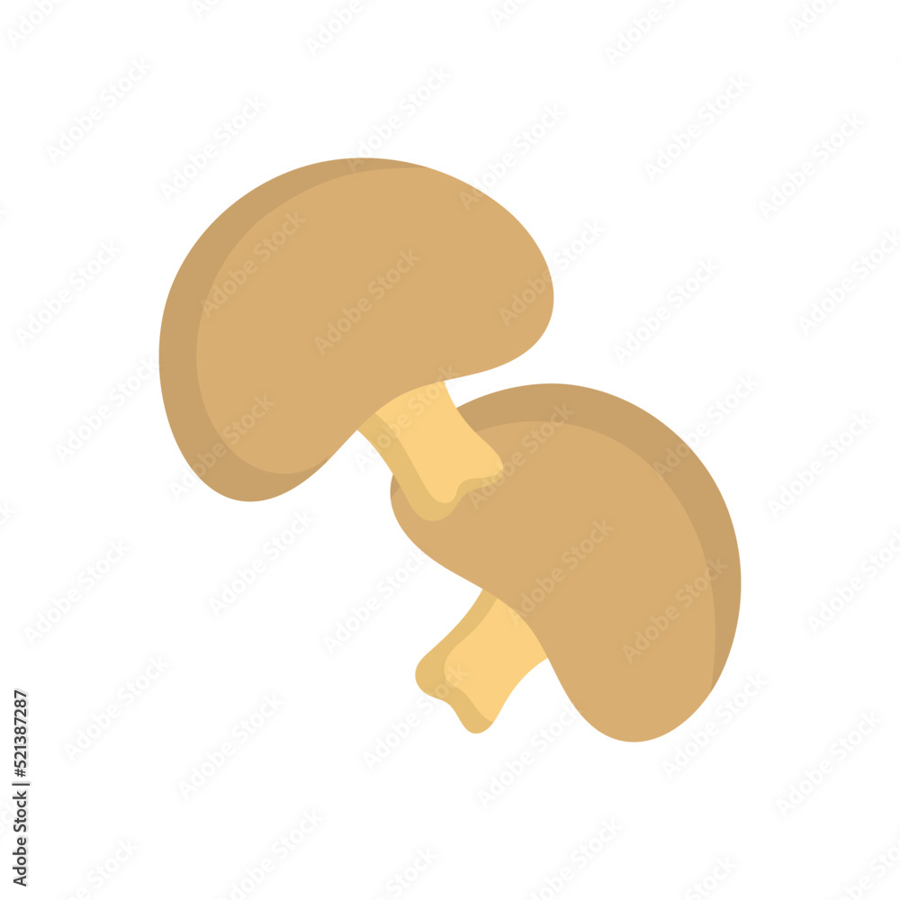 Yellow Illustration Of Mushroom Flat Vector. Yellow Illustration Of Mushroom Flat Vector.