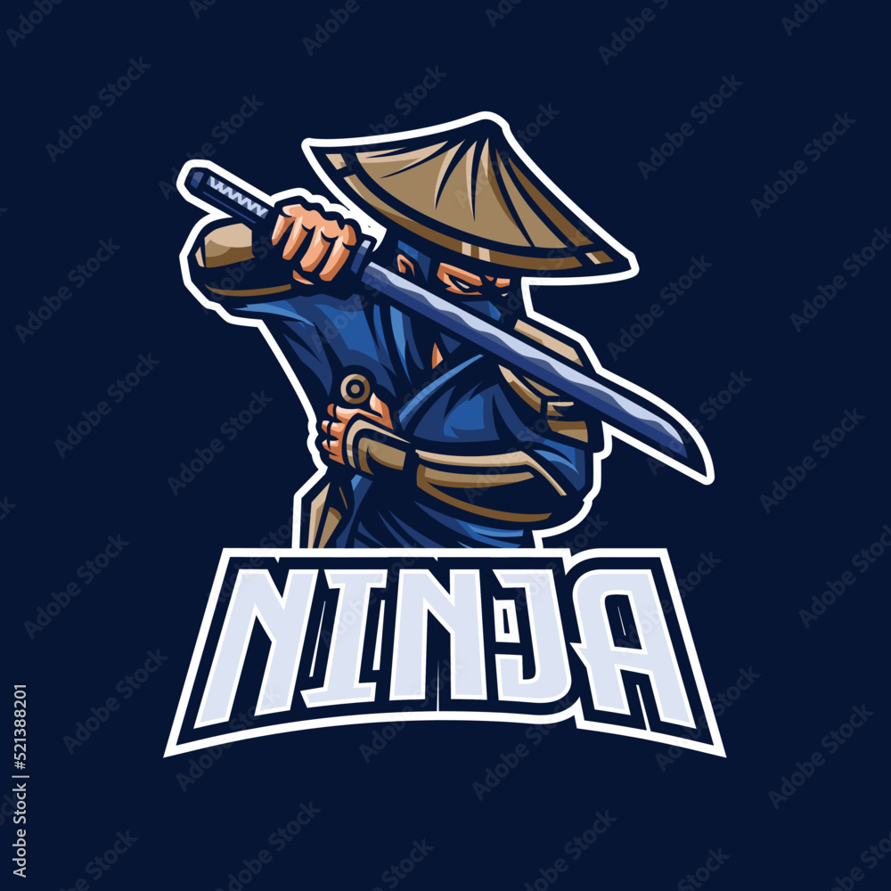Ninja With Sword Mascot Logo Ninja With Sword Mascot Logo
