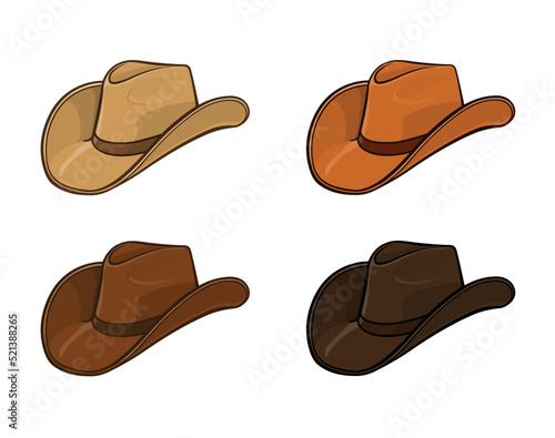 cowboy stetson hat set brown tan