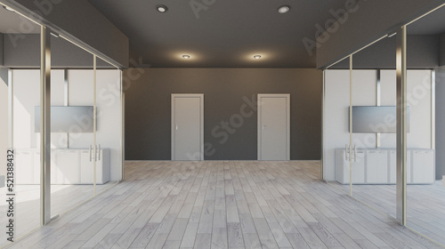 . Modern office Cabinet. 3D rendering. Meeting room
