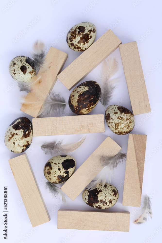 quail eggs on the white background with copy space quail eggs on the white background with copy space