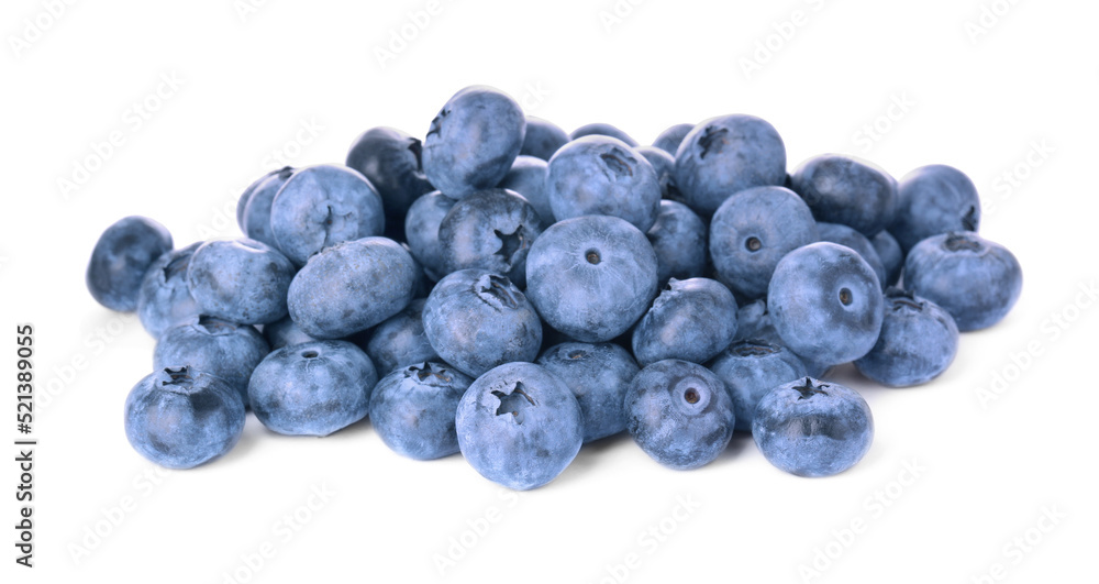 Pile of tasty fresh ripe blueberries on white background Pile of tasty fresh ripe blueberries on white background