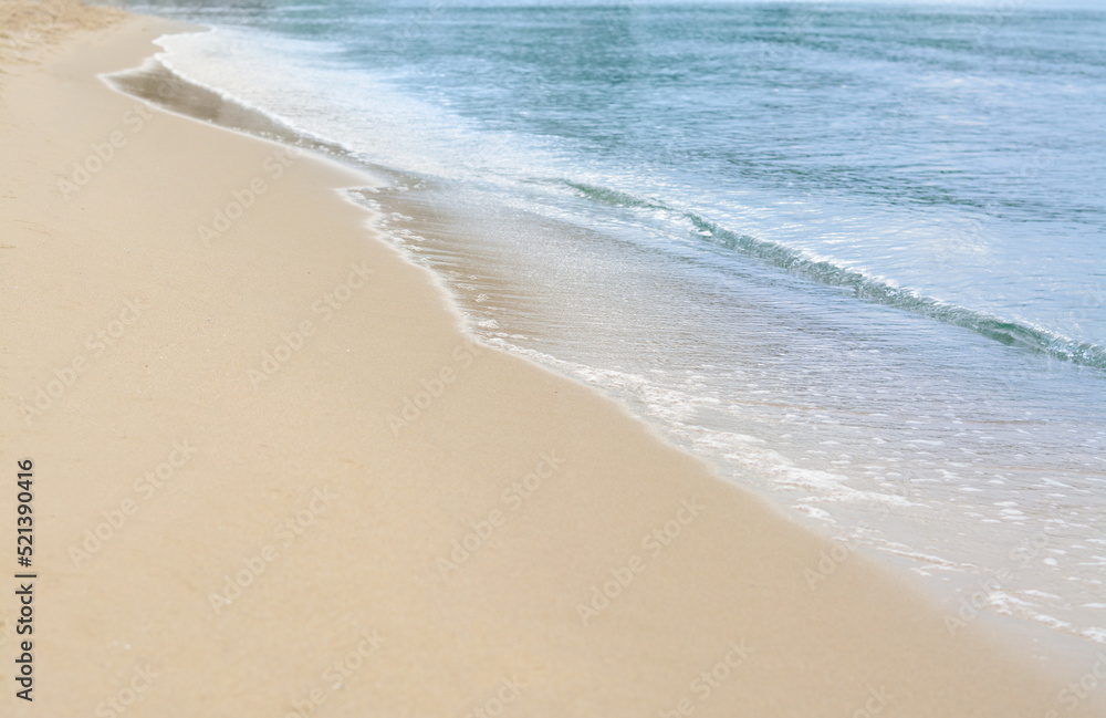 Picturesque view of sandy beach near sea Picturesque view of sandy beach near sea