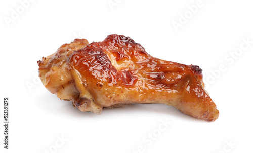 Delicious fried chicken wing isolated on white