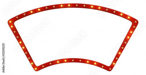 Frame and gold light polygon style on white background. 3d rendering