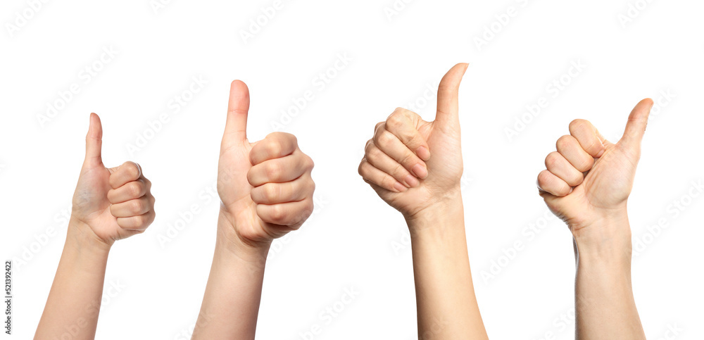 Collage with photos of people showing thumbs up gestures on white background. Banner design Collage with photos of people showing thumbs up gestures on white background. Banner design