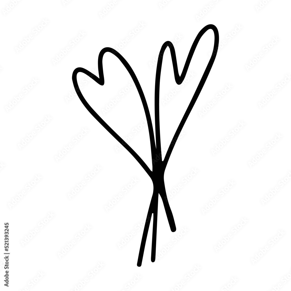 Heart plant icon abstract hand drawn flower line art symbol for nature, love, ecology and environment in a flat color glyph illustration Heart plant icon abstract hand drawn flower line art symbol for nature, love, ecology and environment in a flat color glyph illustration