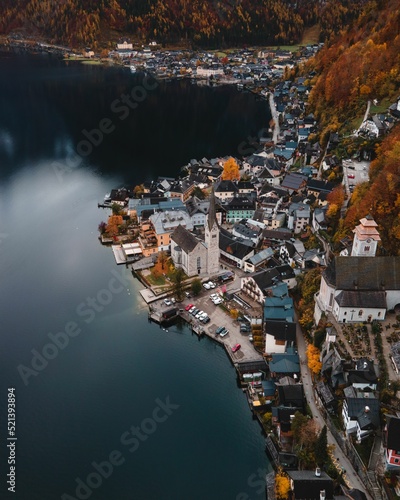 Amazing Aerial Hallstatt View. photo