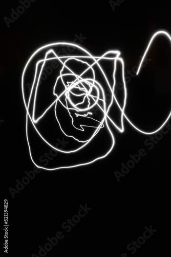 Abstract art light show with different colours long exposure photo graphic design dark backround