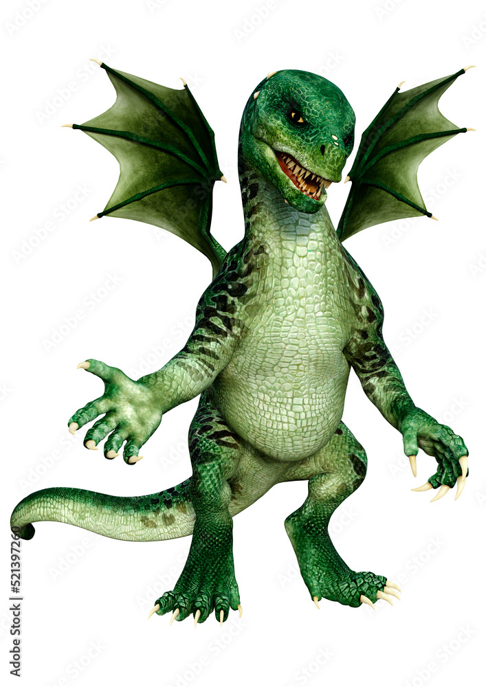 Obraz premium 3D Rendering Fairy Tale Dragon on White