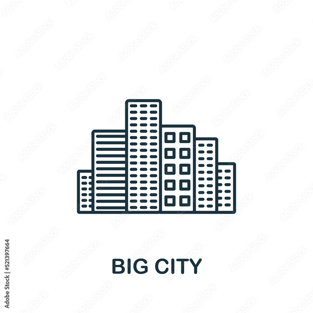 Big City icon. Monochrome simple icon for templates, web design and infographics Big City icon. Monochrome simple icon for templates, web design and infographics