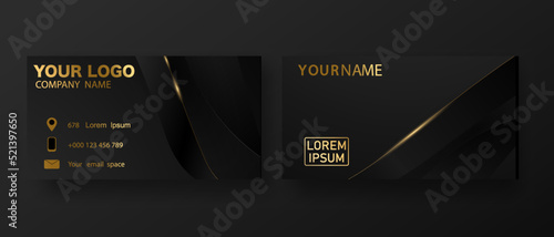 black modern creative business card and beautiful business card vector template design in square size