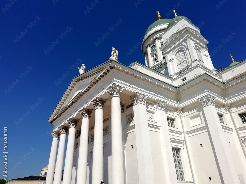 Helsinki highlights, buildings and landmark of Helinki, Finland, Helsinki Cathedral interior and outside details