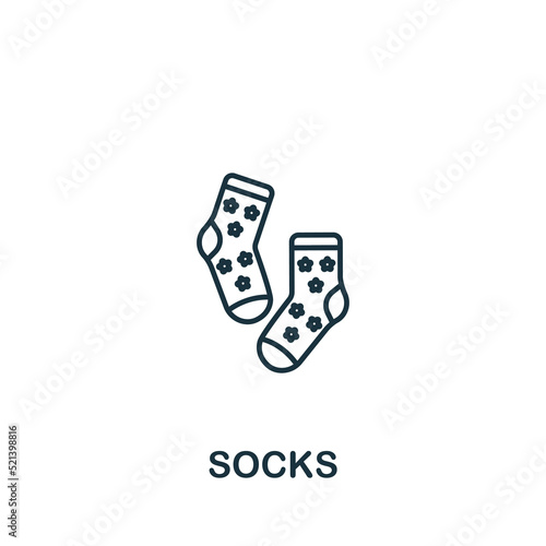 Socks icon. Monochrome simple Clothes icon for templates, web design and infographics