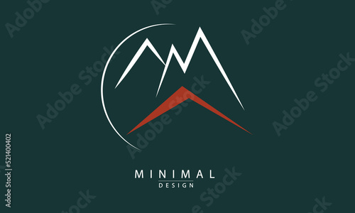 A line art icon logo of a mountain
