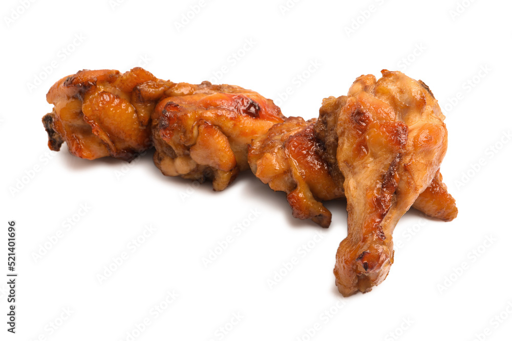 Delicious fried chicken wings isolated on white background Delicious fried chicken wings isolated on white background