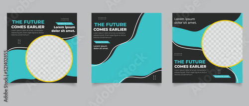 Futuristic social media instagram feed template