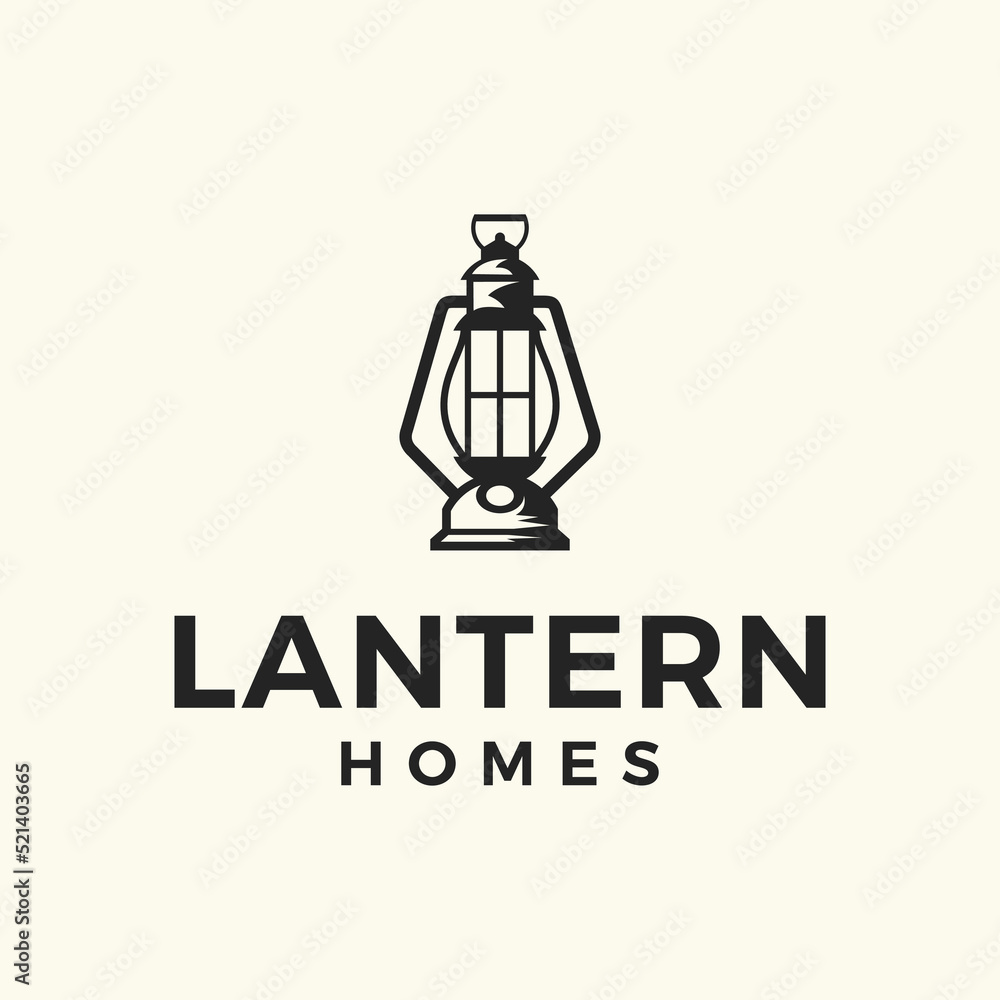 Lantern logo design with minimalist style for estate and outdoor company