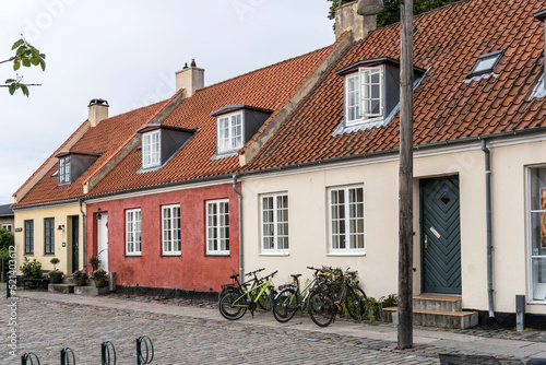 dormers on roofs of traditional houses, Dragor, Denmark