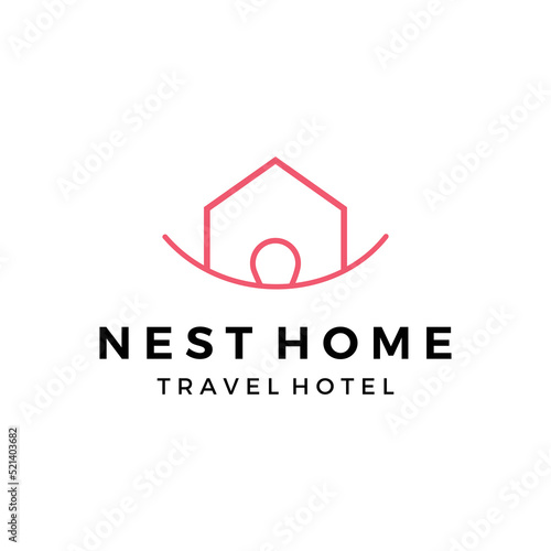 Nest house logo icon minimalist unique for architecture company
