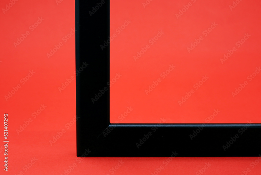 Fototapeta premium black frame on a red background