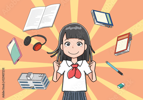 勉強を頑張る女の子