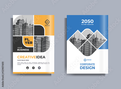 Corporate Business Flyer poster pamphlet brochure cover design layout background, one colors scheme, vector template in A4 size - Vector