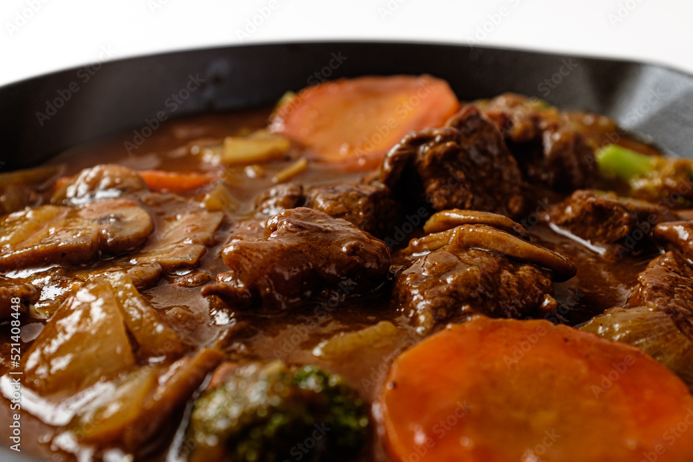 beef stew on a white background beef stew on a white background