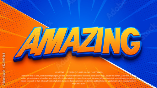 Amazing 3d comic style editable text effect