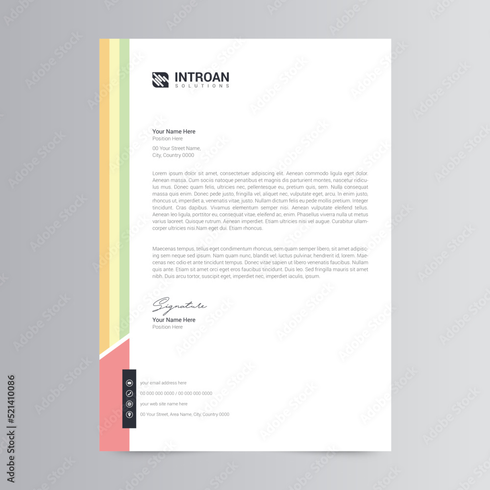 Clean and Corporate Letterhead Template Clean and Corporate Letterhead Template