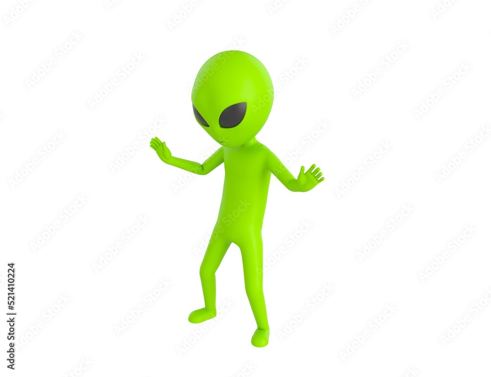 Alien character surprise and shocked in 3d rendering. Alien character surprise and shocked in 3d rendering.