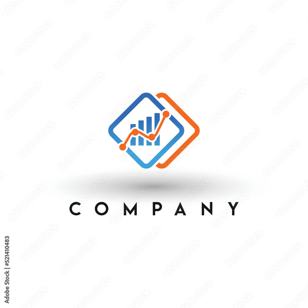 Naklejka premium Marketing and financial business logo, financial location logo, accounting logo template