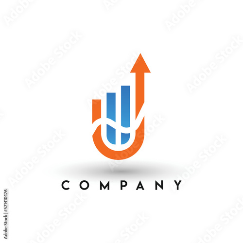 Marketing and financial business logo, u finance logo template