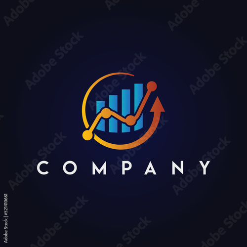 Marketing and financial business logo, accounting logo template