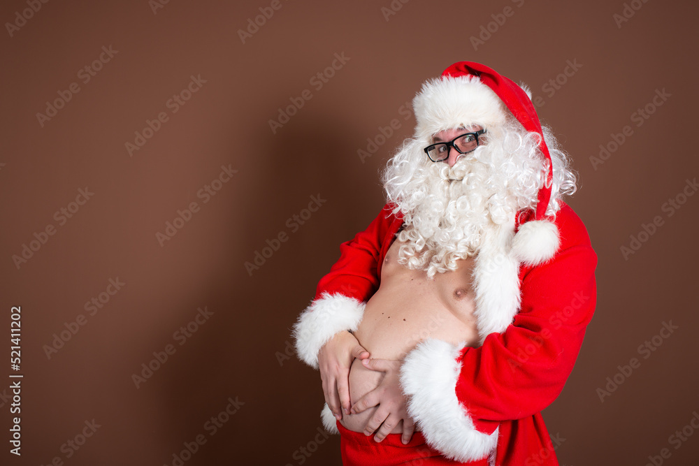 Santa Claus and adult entertainment.	