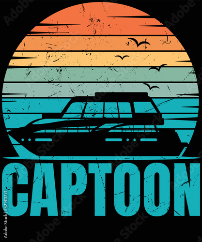 Funny Boating Captoon T-Shirt Design