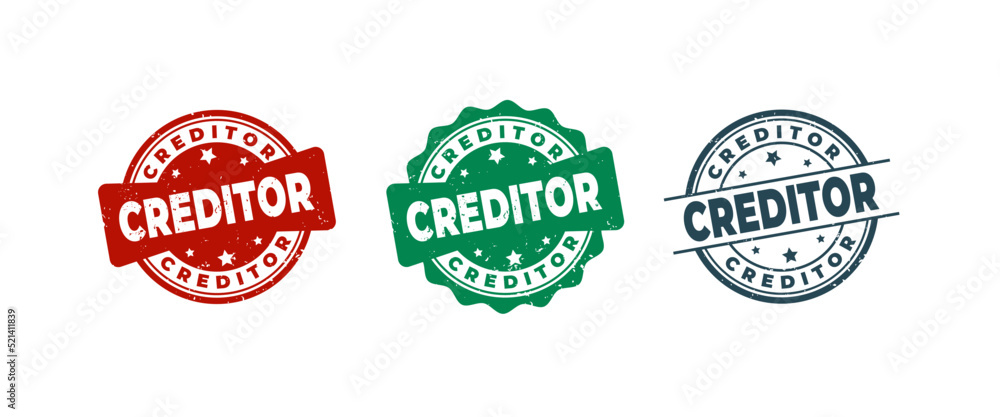 Creditor Sign or Stamp Grunge Rubber on White Background