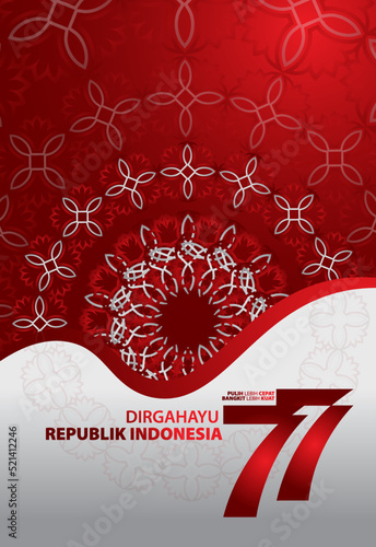 Indonesia independence day 17 august concept illustration.77 years Indonesia independence day