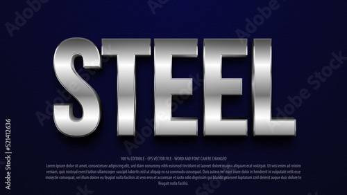 Steel 3d style editable text effect