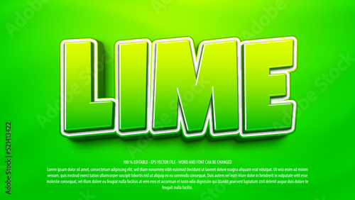 Lime 3d style editable text effect