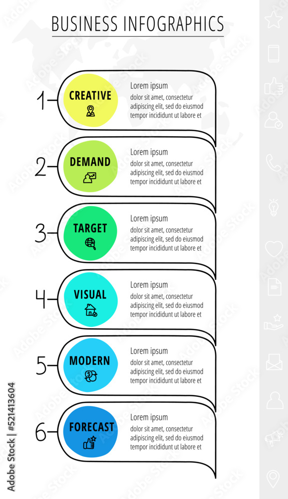 Vector infographic thin line. Speech bubbles design label with icons. Template Inforgraphics with six steps. Modern business concept of dialog or conversation Vector infographic thin line. Speech bubbles design label with icons. Template Inforgraphics with six steps. Modern business concept of dialog or conversation
