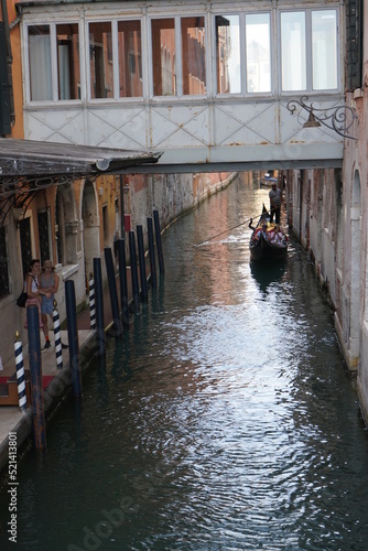 Gondolers in Venice Canals Italy Beautiful old architecture reflections high resolution  photo