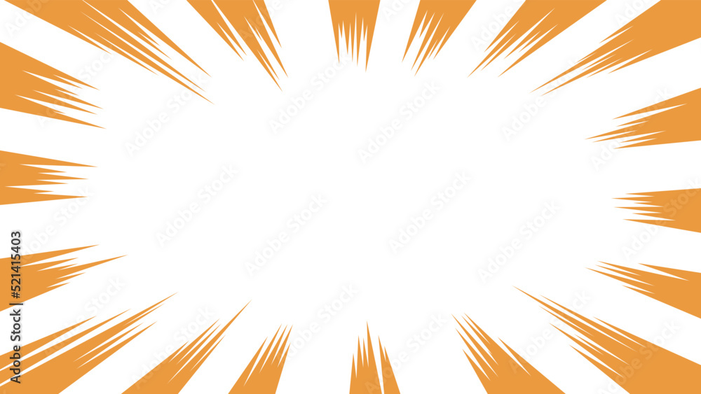 オレンジ色の集中線のベクターイラスト