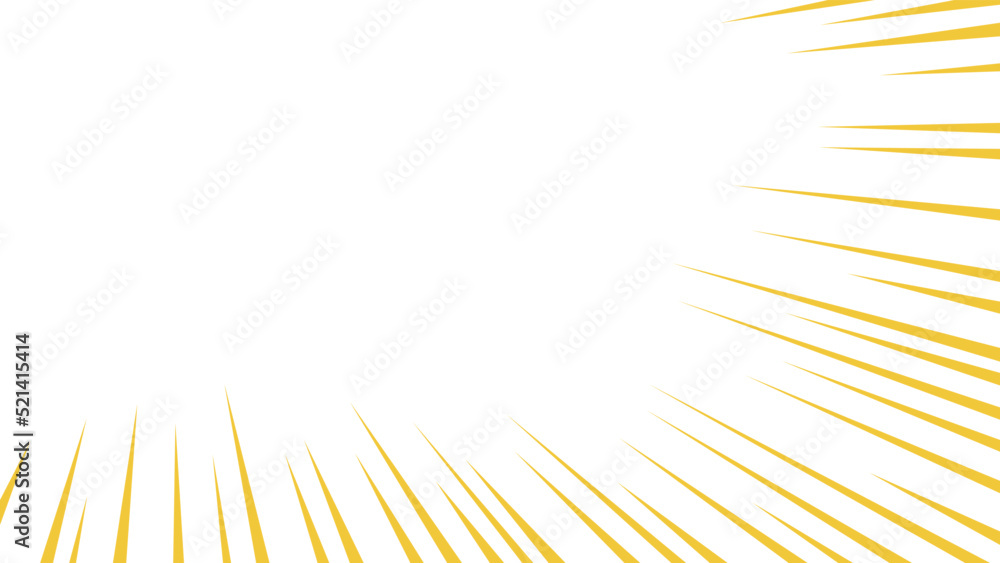 Fototapeta premium 黄色の集中線のベクターイラスト