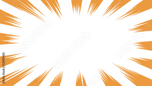 オレンジ色の集中線のベクターイラスト