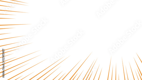 オレンジ色の集中線のベクターイラスト