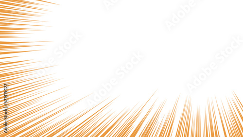 オレンジ色の集中線のベクターイラスト